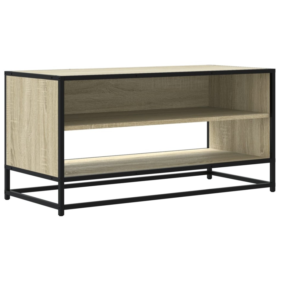Mueble TV metal y madera ingeniería roble Sonoma 91x40x46