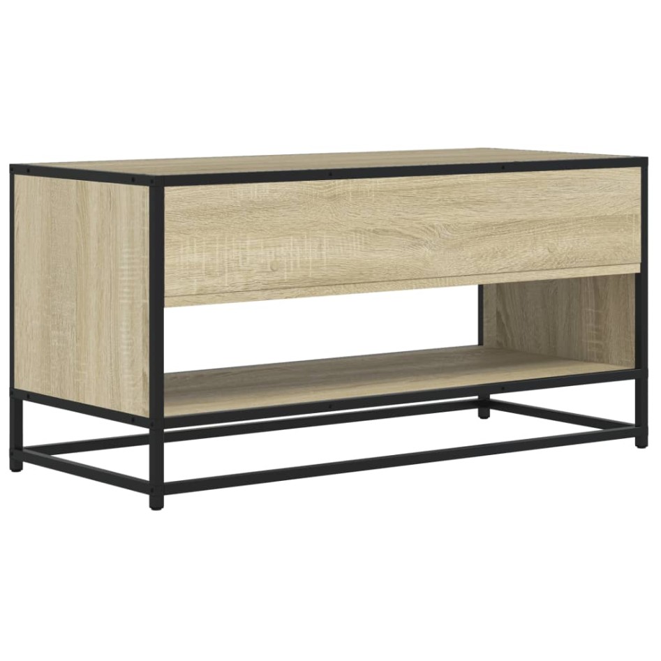 Mueble TV metal y madera ingeniería roble Sonoma 91x40x46