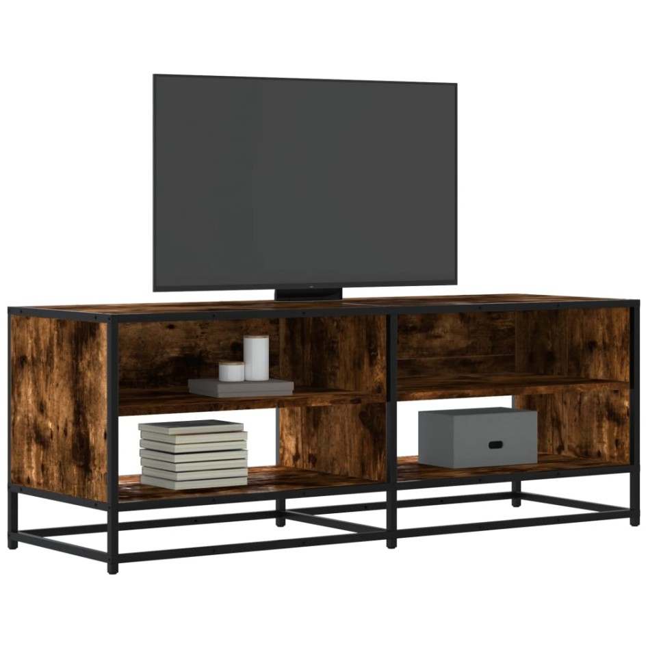 Mueble TV metal y madera ingeniería roble humo 120,5x40x46