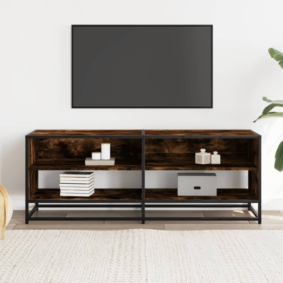 Mueble TV metal y madera ingeniería roble humo 120,5x40x46