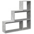 Librería divisora 3 niveles madera gris hormigón 123x29x123