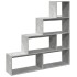 Librería divisora 4 niveles madera gris 143,5x29x143,5