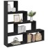 Librería divisora 4 niveles madera negra 143,5x29x143,5