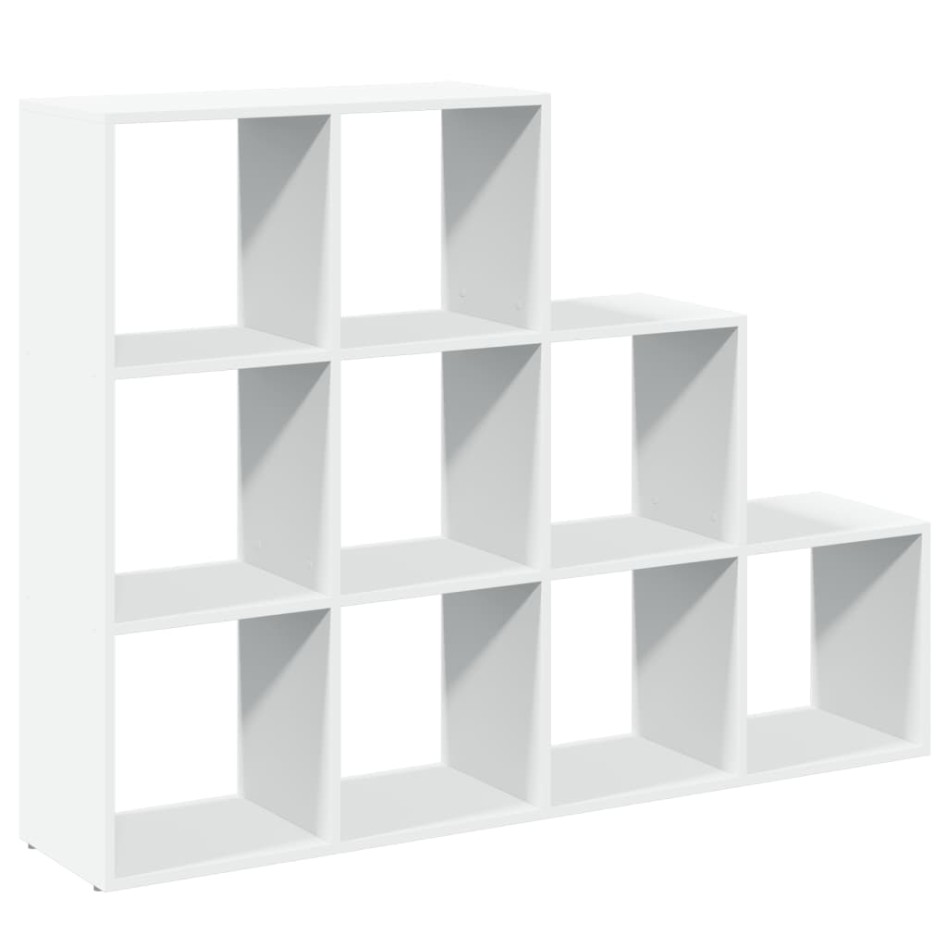 Librería divisora 3 niveles madera blanca 137,5x29x103,5