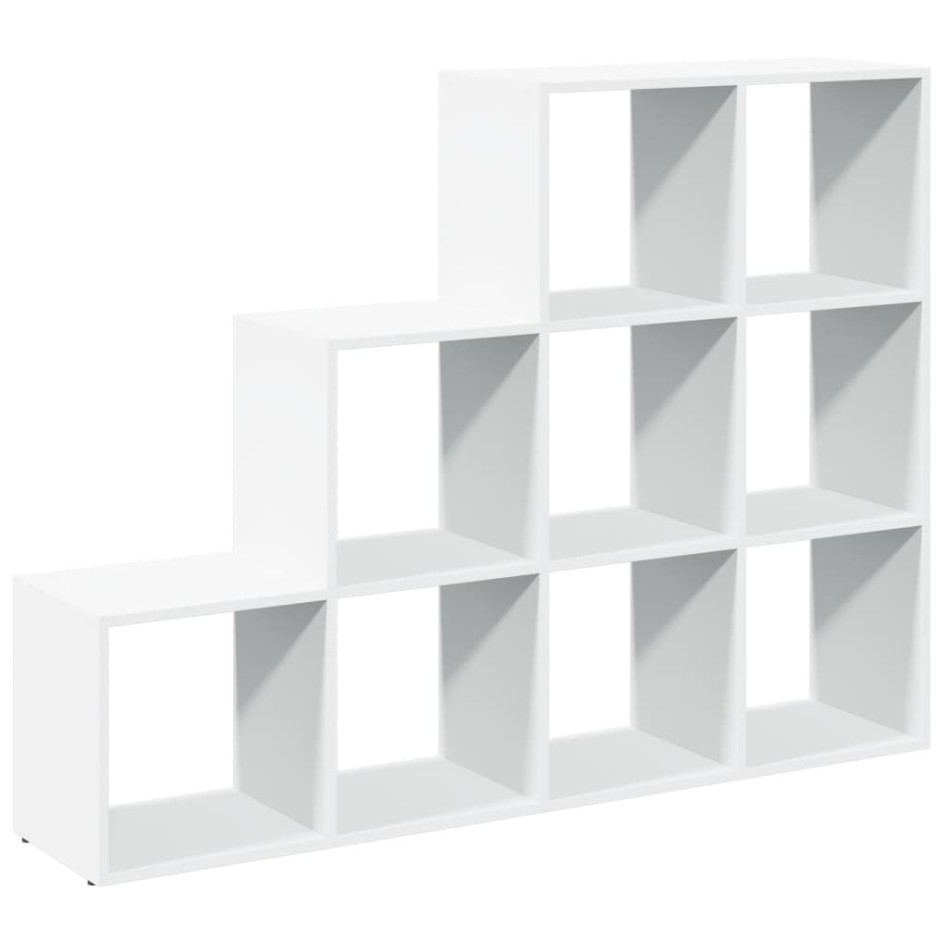 Librería divisora 3 niveles madera blanca 137,5x29x103,5