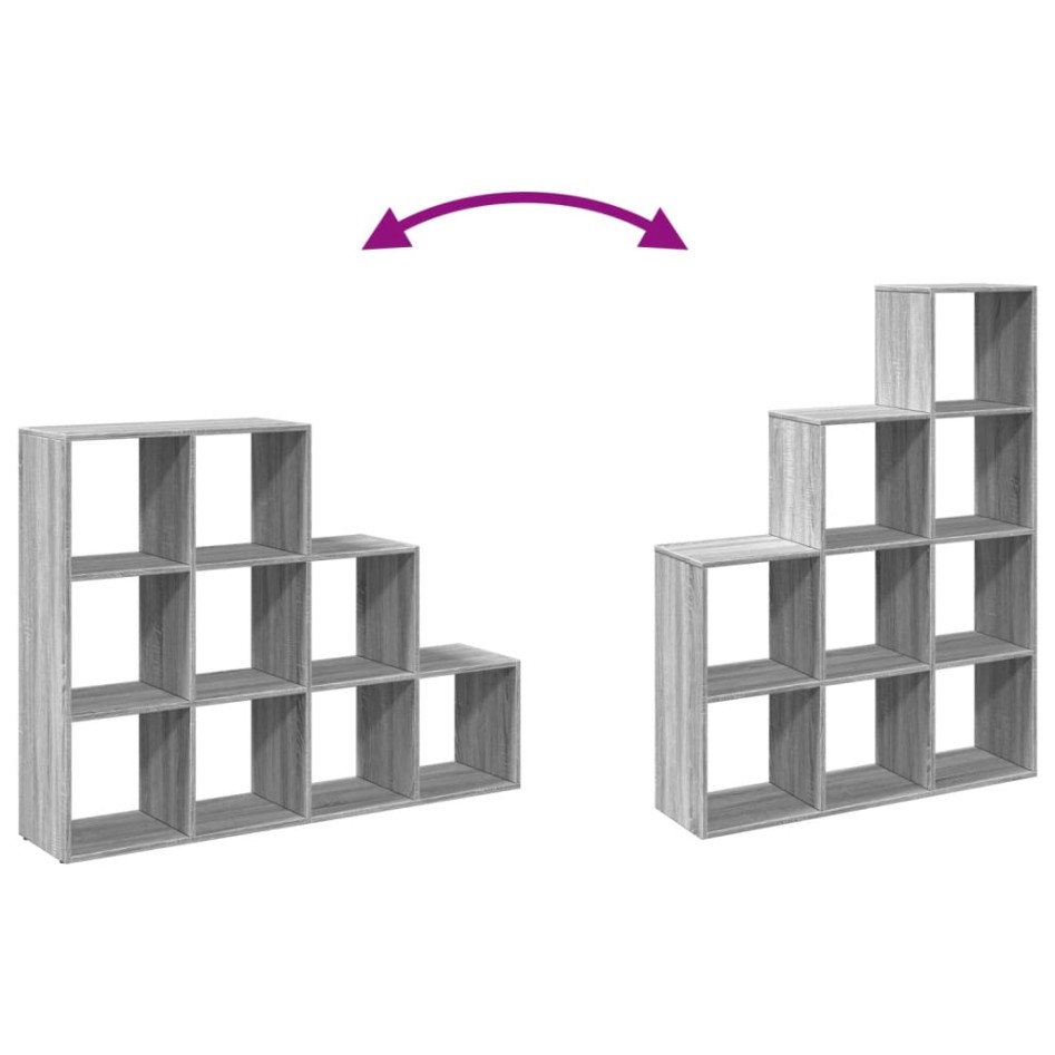 Librería divisora 3 niveles madera gris Sonoma