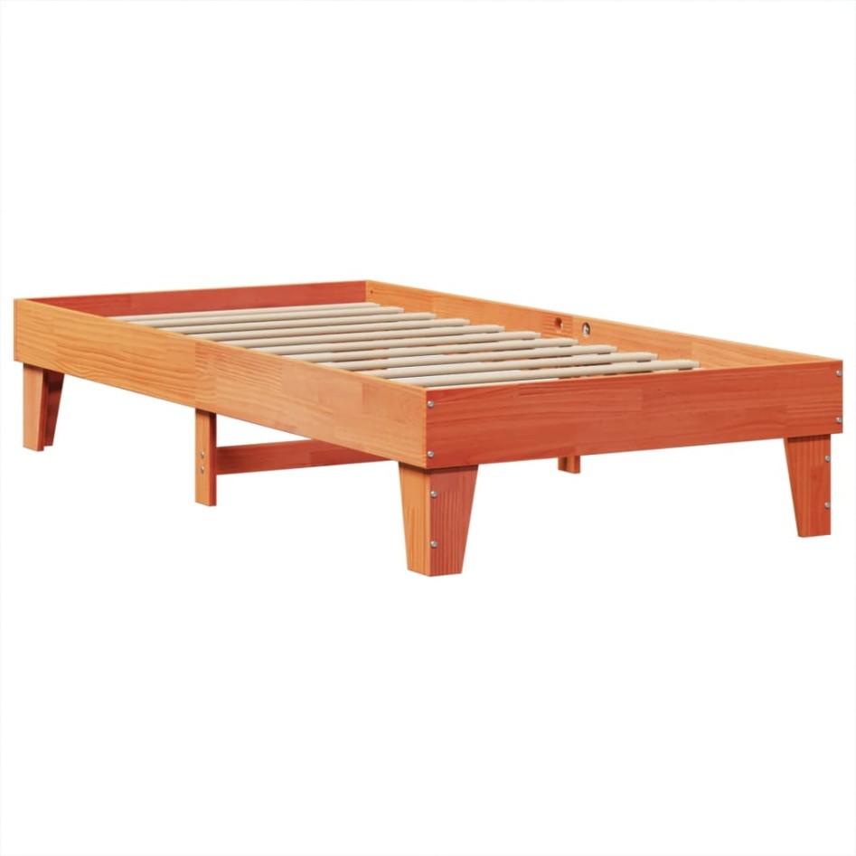 Estructura de cama sin colchón madera de pino marrón 90x200