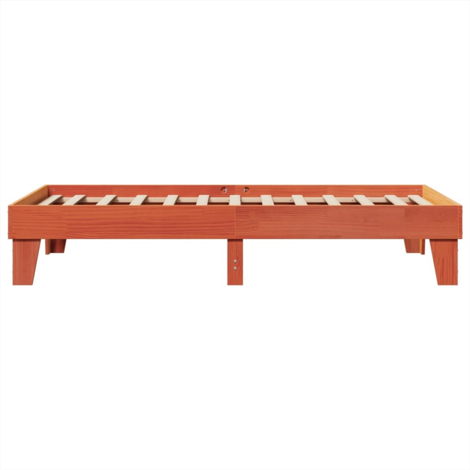 Estructura de cama sin colchón madera de pino marrón 90x200