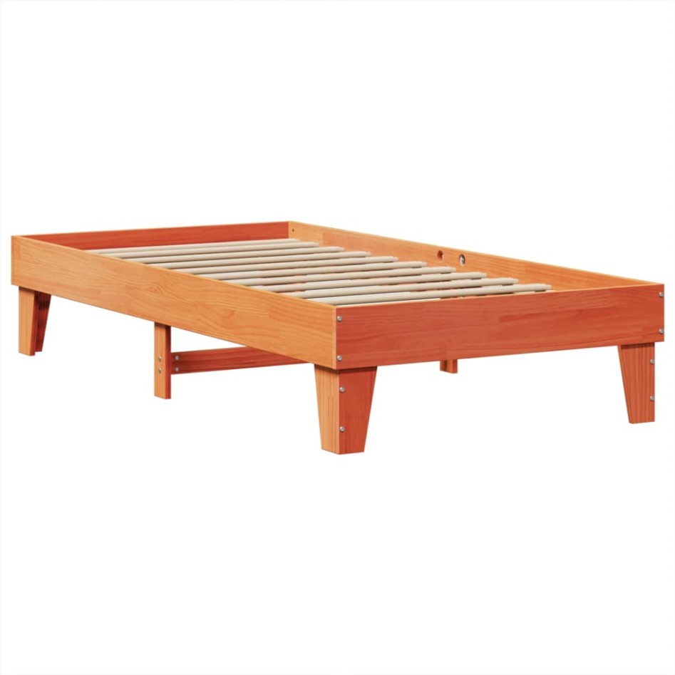 Estructura de cama sin colchón madera de pino marrón 90x200