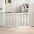 Puerta para perros plegable 2 paneles madera álamo blanca