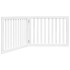 Puerta para perros plegable 2 paneles madera álamo blanca
