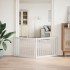 Puerta para perros plegable 2 paneles madera álamo blanca