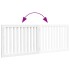 Puerta para perros plegable 2 paneles madera álamo blanca