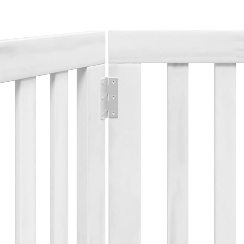 Puerta para perros plegable 2 paneles madera álamo blanca
