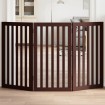 Puerta para perros plegable 3 paneles madera álamo marrón 150cm