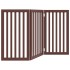Puerta para perros plegable 3 paneles madera álamo marrón