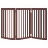 Puerta para perros plegable 3 paneles madera álamo marrón