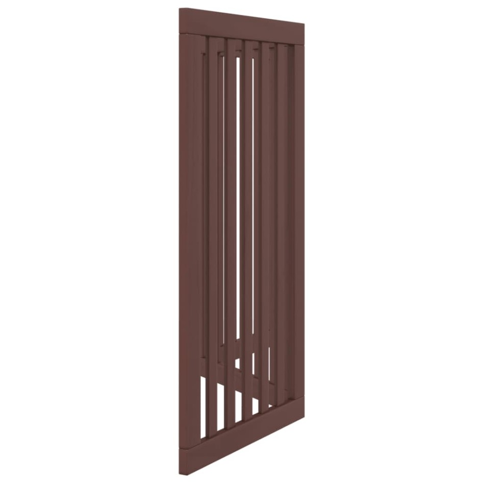 Puerta para perros plegable 3 paneles madera álamo marrón