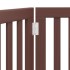 Puerta para perros plegable 3 paneles madera álamo marrón