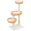 Rascador para gatos con poste de sisal madera natural de sauce