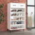 Mueble zapatero madera contrachapada blanco brillo 60x35x105
