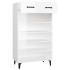 Mueble zapatero madera contrachapada blanco brillo 60x35x105