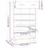 Mueble zapatero madera contrachapada blanco brillo 60x35x105
