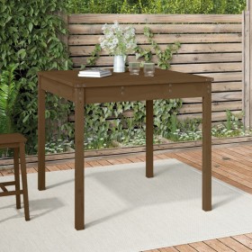 Mesa de jardín madera maciza pino marrón miel 82,5x82,5x76