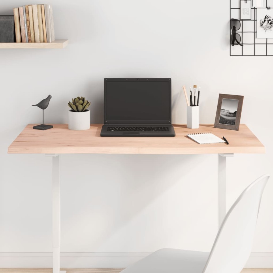 Tablero de mesa madera maciza de roble sin tratar 100x60x2