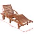Tumbona ajustable con mesita madera maciza de