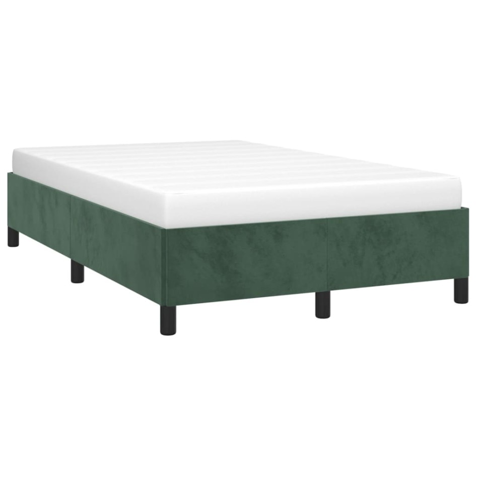 Estructura cama sin colchón terciopelo verde oscuro
