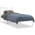 Estructura cama sin colchón con cabecero metal blanco 80x200