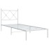 Estructura cama sin colchón con cabecero metal blanco 80x200