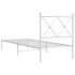 Estructura cama sin colchón con cabecero metal blanco 80x200