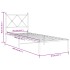 Estructura cama sin colchón con cabecero metal blanco 80x200