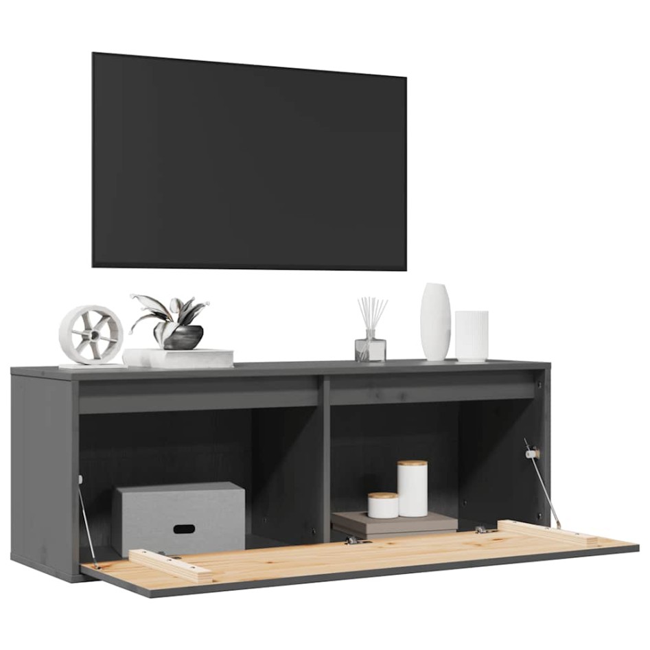 Armario de pared de madera maciza de pino gris 100x30x35