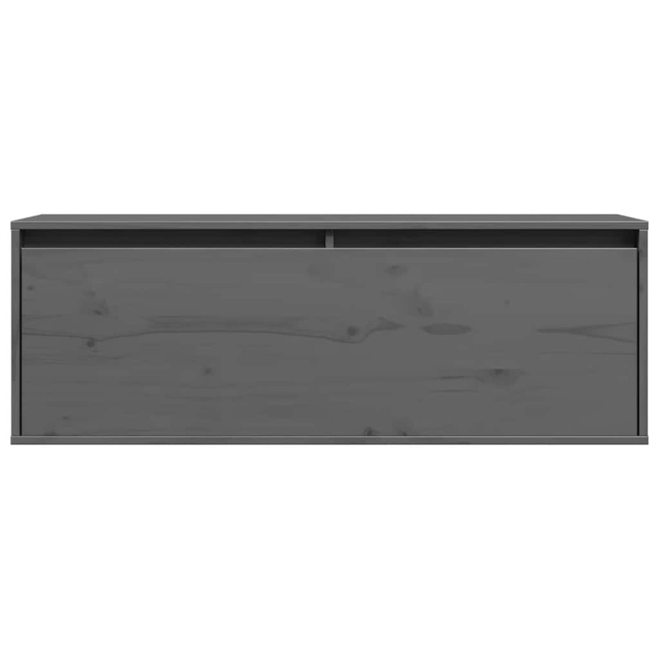 Armario de pared de madera maciza de pino gris 100x30x35