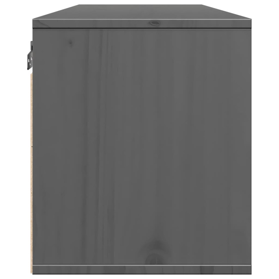 Armario de pared de madera maciza de pino gris 100x30x35