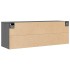 Armario de pared de madera maciza de pino gris 100x30x35