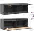 Armario de pared de madera maciza de pino gris 100x30x35