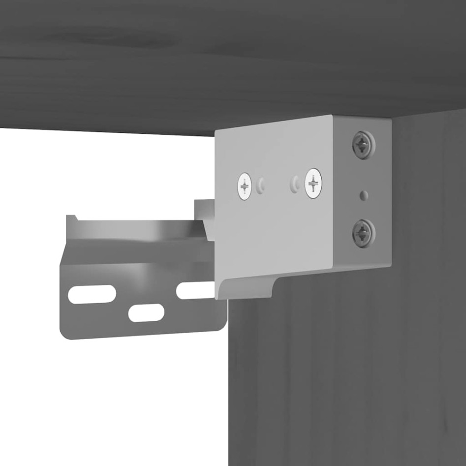 Armario de pared de madera maciza de pino gris 100x30x35