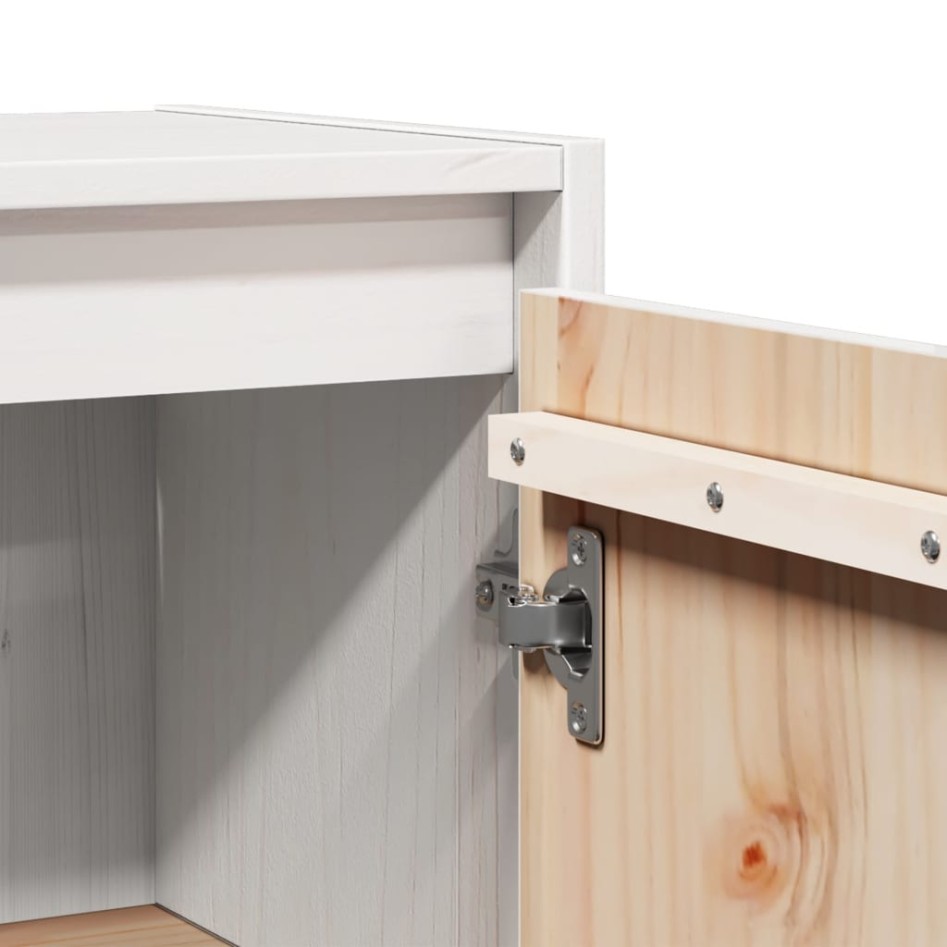 Armario de pared 2 uds madera maciza de pino blanco 30x30x60