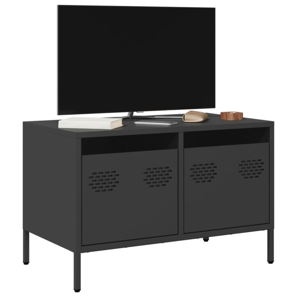 Mueble para TV acero laminado en frío negro 68x39x43,5