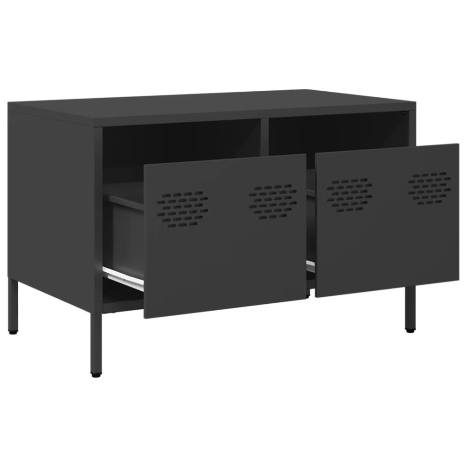 Mueble para TV acero laminado en frío negro 68x39x43,5