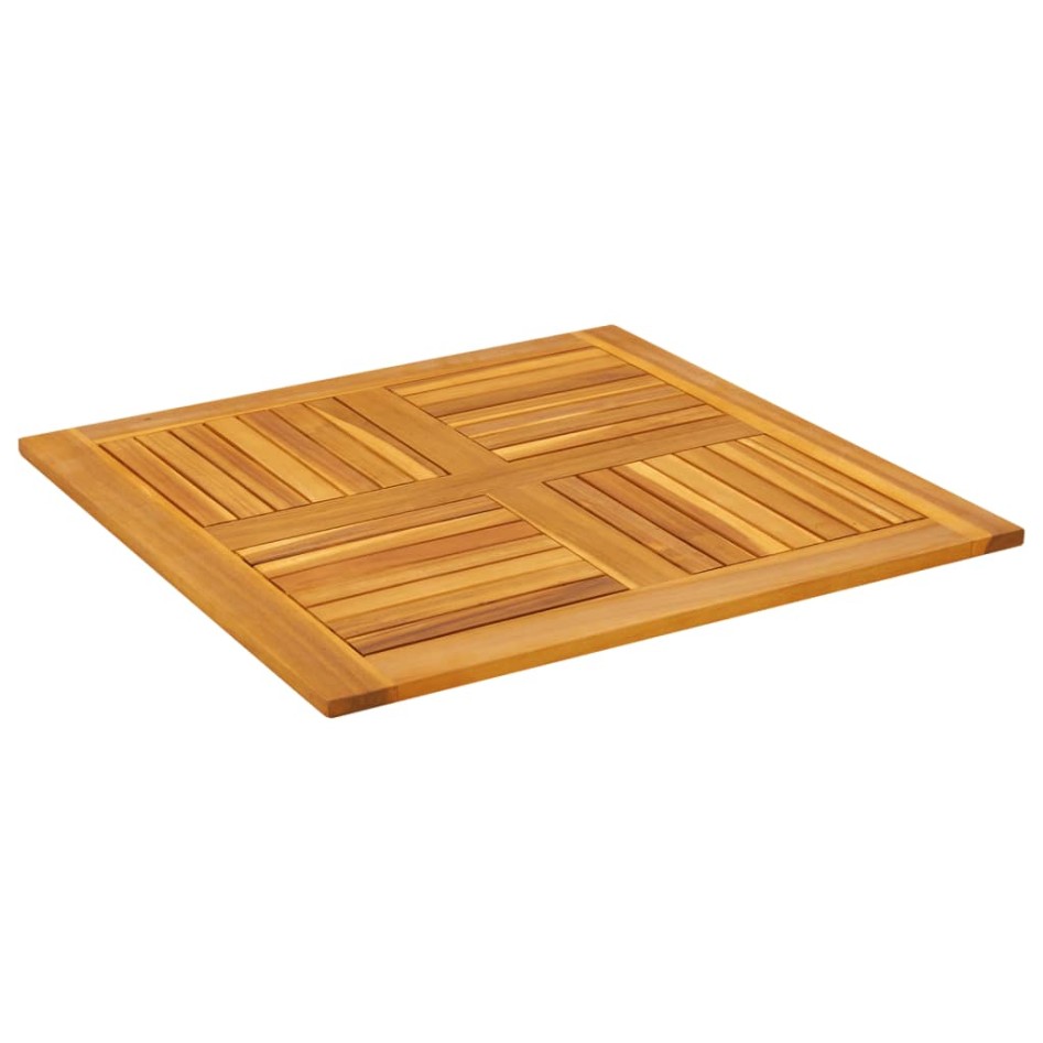 Tablero de mesa cuadrado madera maciza de acacia 80x80x2,2