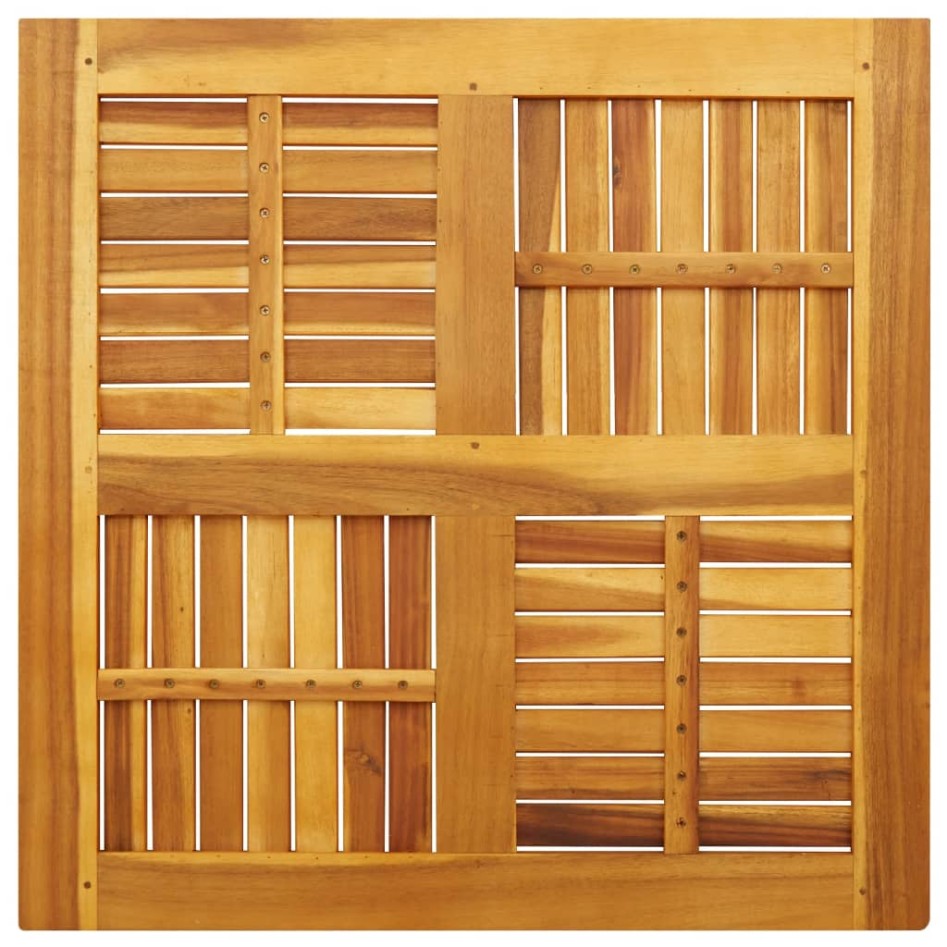 Tablero de mesa cuadrado madera maciza de acacia 80x80x2,2