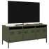 Mueble TV acero laminado en frío verde oliva 101,5x39x43,5