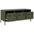 Mueble TV acero laminado en frío verde oliva 101,5x39x43,5