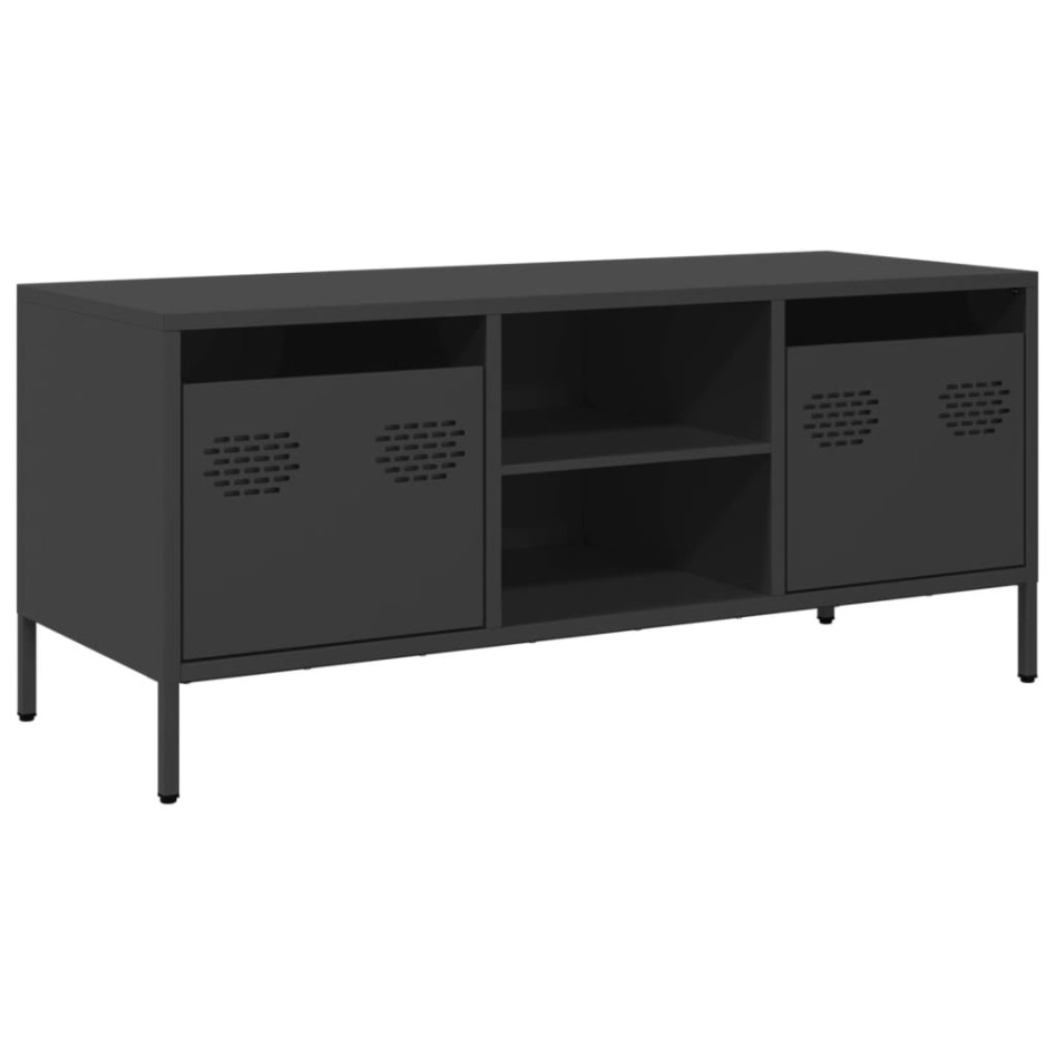 Mueble para TV acero laminado en frío negro 101,5x39x43,5