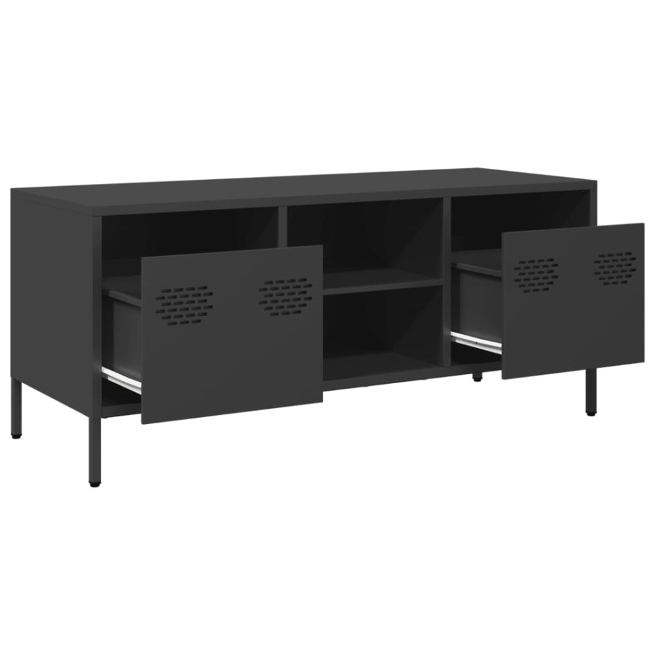 Mueble para TV acero laminado en frío negro 101,5x39x43,5